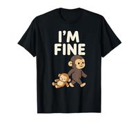 Sad Baby Monkey Meme con Un Giocattolo Arancione I'm Fine Maglietta