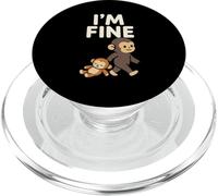 Sad Baby Monkey Meme con un giocattolo arancione I'm Fine PopSockets PopGrip per MagSafe