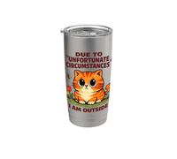 Sad Cat Unfortunate Circumstances Funny Sarcastic Bicchiere termico in acciaio inox doppia parete