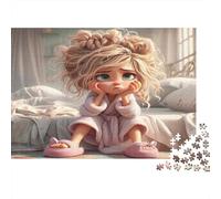 Sad Girl in Robe 1000 Piece Jigsaw Puzzle: Pouting Pajama Girl for Adults Teens Educational Game Decompression 70x50cm/1000pcs
