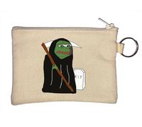 Sad Pepe The Grim Reaper Haloween Meme Portachiavi Portamonete Beige, Beige, Taglia unica
