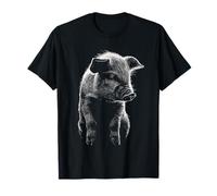 Sad Pig Meme Emozionale Animale Minimalista Sketch Art Graphic Maglietta