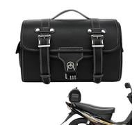 Saddle Bag - Leather Tail Bag | 31cm Motorcycle Rear Seat Ba.g | Tear Resistant Retro Design Large Capacity Smooth Zip with Straps for Secure Storage During Travel Commuting or Outdoor Rides