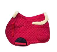 Saddle Pad With Anti-Skid Shock Absorption Design Thickened Fluff Sweat Food Steamer Pocket For Horse Riding Supplies per Ogni Cavaliere(Red)