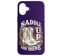 Saddle Up And Shine Vintage Cowgirl Country Cowgirl Stivali Custodia per iPhone 16 Plus