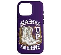 Saddle Up And Shine Vintage Cowgirl Country Cowgirl Stivali Custodia per iPhone 16 Pro