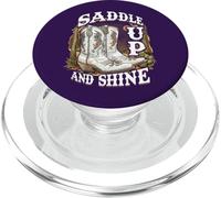 Saddle Up And Shine Vintage Cowgirl Country Cowgirl Stivali PopSockets PopGrip per MagSafe