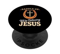 Saddle Up stava seguendo Gesù Fede Bibbia Scrittura Dio PopSockets PopGrip Adesivo