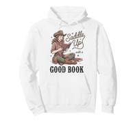 Saddle Up with A Good Book Western Reading Felpa con Cappuccio