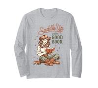 Saddle Up with A Good Book Western Reading Maglia a Manica
