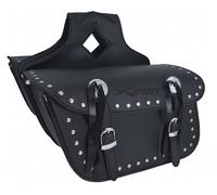 Borsa Bisacce Moto Customo Chopper Borchie Cromate Nero Saddle Bags