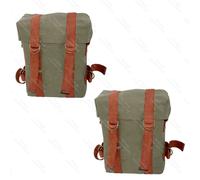 Saddlebag In Tela Verde Pesante Per Royal Enfield 350 500 Coppia Nuova