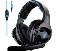 Sades - Cuffie da gioco per Xbox One, PS4, PC, con microfono con luce LED e microfono per Nintendo Switch Playstation Computer, colore: Nero