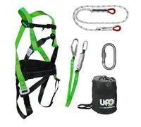 SADISRLS Imbracatura di Sicurezza Anticaduta Regolabile Professionale UFO, Kit con Sacca e Cordino regolabile 150cm, Arrampicata, Cintura di Sicurezza per Lavoro, Normativa EN361 EN358 (Taglia unica)