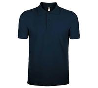 SADISRLS Polo Uomo Evolution BS201 in 100% Cotone piquè, Traspirante e Confortevole, Etichetta Strappabile, Certificata Oeko-Tex - Casual e Business (IT, Testo, S, Regular, Regular, Navy)