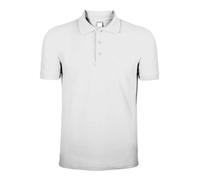 SADISRLS Polo Uomo Evolution BS201 in 100% Cotone piquè, Traspirante e Confortevole, Etichetta Strappabile, Certificata Oeko-Tex - Casual e Business (IT, Testo, S, Regular, Regular, Bianco)