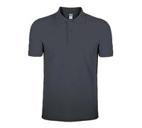 SADISRLS Polo Uomo Evolution BS201 in 100% Cotone piquè, Traspirante e Confortevole, Etichetta Strappabile, Certificata Oeko-Tex - Casual e Business (IT, Testo, S, Regular, Regular, Grigio)