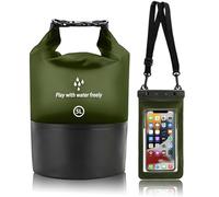 Sadodo Dry Bag - Custodia impermeabile per nuoto, bagno, spiaggia, canoa, paddling, immersioni, con custodia per iPhone 16, 15, 14, 13, 12 Pro Max, per smartphone, Verde., 5L, Per esterni