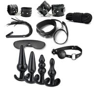 Sadomaso Anal butt plug anale KIT STARTER BONDAGE COLLARE CORDA MORSO CORDA SEXY