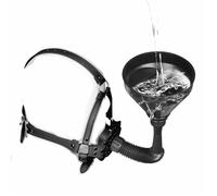 SADOMASO Cappuccio maschera con imbuto BONDAGE costrittivo tappo pissing urina