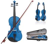 SADPRKR 4/4 Full Size Violino Acustico Per Principianti Violino In Legno Massello Colorato Con Custodia Per Il Trasporto Strumento A Corda 4/4-blu scuro