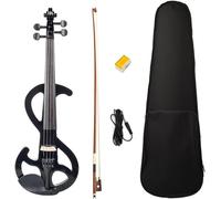 SADPRKR 4/4 Nero Kit Violino Elettrico W/Brazilwood Bow Bridge Audio Cable Case Studente Violino Set Per Principianti