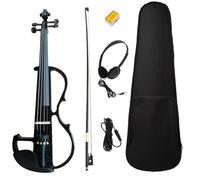 SADPRKR Auricolari elettronici 4/4 silenziosi a forma di violino e archetto, vestibilità larga, borsa portatile, auricolari, adatti per principianti