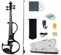 SADPRKR Nero Elettrico 4/4 Violino Set Raccordi Cassa Del Violino Ponte Brazilwood Bow Tuner Cavo Audio Per Principianti