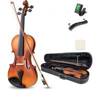 SADPRKR Set di violino a grandezza naturale, set originale per principianti, per adulti, studenti, bambini e giovani, set rigido per spalla, arco, corda,