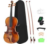 SADPRKR Tiger - Set di violino con motivo tigrato, adatto per principianti adulti, scatola rigida, arco, supporto per spalla, accordatore, corde extra per ponte