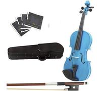 SADPRKR Viola in legno massello blu da 40,6 cm con custodia, arco, colofonia, ponte e corde