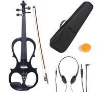 SADPRKR Violino elettrico/silenzioso in legno massello con accessori in ebano, stile 1-full size -4/4
