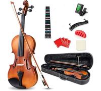 SADPRKR Violino Full Size Set Abete Rosso Originale Suono Violino Junior Set Adulto, Studente, Bambini e Giovani Hard Set, colofonia, Supporto Spalla Arco, Corde, Note Adesivo, Muto