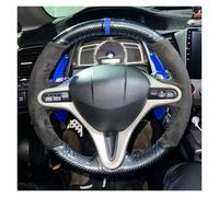 SADQRG Coprivolante Coprivolante per Auto Fai-da-Te Avvolgente Treccia Scamosciata Antiscivolo per Civic per Adattarsi alla Città per Insight per Il Jazz(Blue Thread)