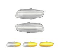 SADQRG Indicatori direzione dinamici 2 pezzi per Peugeot per Partner 207 308 3008 5008 RCZ Luci di posizione laterali a LED sotto gli specchietti retrovisori(Clear Dynamic Amber)