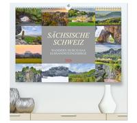 Sächsische Schweiz - Wandern durch das Elbsandsteingebirge (hochwertiger Premium Wandkalender 2026 DIN A2 quer), Kunstdruck in Hochglanz: Die ... die in diesem Kalender wunderbar eingefangen