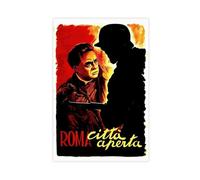 saedba Poster su tela, motivo: Roma, città aperta, decorazione per camera da letto, ufficio, stanza, regalo, 30 x 45 cm
