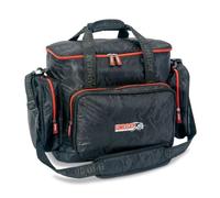 Saenger Uni CAT Tackle Bag M, Honeycomb Black-Camou, fondo impermeabile, 52 x 26 x 32 cm, 3 tasche esterne, tracolla imbottita, borsa per attrezzi da pesca