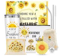 saerryor Regali per coccole a forma di girasole per donne, cestino rilassante da spa con bombe da bagno e tazza isolata, regalo di compleanno per lei, mamma, moglie, fidanzata