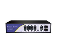 SAEVVCJWW Switch Gigabit Poe a 10 Porte 48V VLAN 10/100/1000Mbps 8 Porte Poe 1000M + 2 Porte uplink Switch di Rete (Color : B-Model)