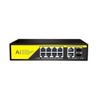 SAEVVCJWW Switch Gigabit Poe Switch di Rete Poe 48V a 8 Porte 10/100/1000Mbps 2 Porte Uplink + 2 Porte SFP