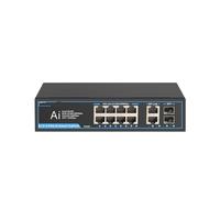 SAEVVCJWW Switch Gigabit Switch Poe a 8 Porte 2Uplink 2 SFP Switch rapido Alimentatore Integrato 52V 12W