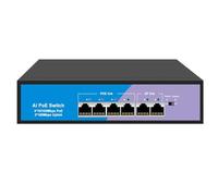 SAEVVCJWW Switch Poe 48V Switch Fast Ethernet 4/8 Porte Poe 10/100Mbps IEEE802.3AF/AT esteso a 250m (Color : 6Ports)