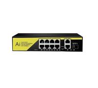 SAEVVCJWW Switch Poe a 10 Porte Switch di Rete Gigabit Poe VLAN con SFP 10/100/1000Mbps (Color : 8 Poe 1 SFP Yellow)