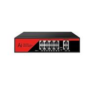 SAEVVCJWW Switch Poe a 10 Porte Switch di Rete Gigabit Poe VLAN con SFP 10/100/1000Mbps (Color : 8 Poe Red)