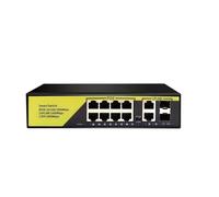 SAEVVCJWW Switch Poe a 10 Porte Switch di Rete Gigabit Poe VLAN con SFP 10/100/1000Mbps (Color : 8 Poe 2 SFP Yellow)