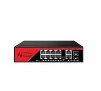 SAEVVCJWW Switch Poe a 10 Porte Switch di Rete Gigabit Poe VLAN con SFP 10/100/1000Mbps (Color : 8 Poe 2 SFP Red)
