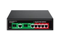 SAEVVCJWW Switch Poe Gigabit Completo a 4 Porte Alimentatore Integrato 48 V 2 SFP Adattatore di Rete Switch Ethernet da 52 W
