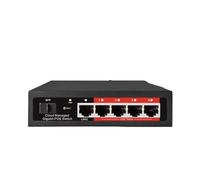 SAEVVCJWW Switch Poe Gigabit Completo for Gestione Cloud Desktop Poe Attivo a 4 Porte 48V 100/1000Mbps SFP Interruttore di Controllo App Plug And Play