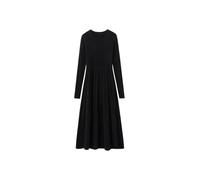SAeWare Abito da donna in cashmere lavorato a maglia O collo pullover slim a linea A maglia autunno inverno a righe testurizzato abiti slim testurizzati, nero-L